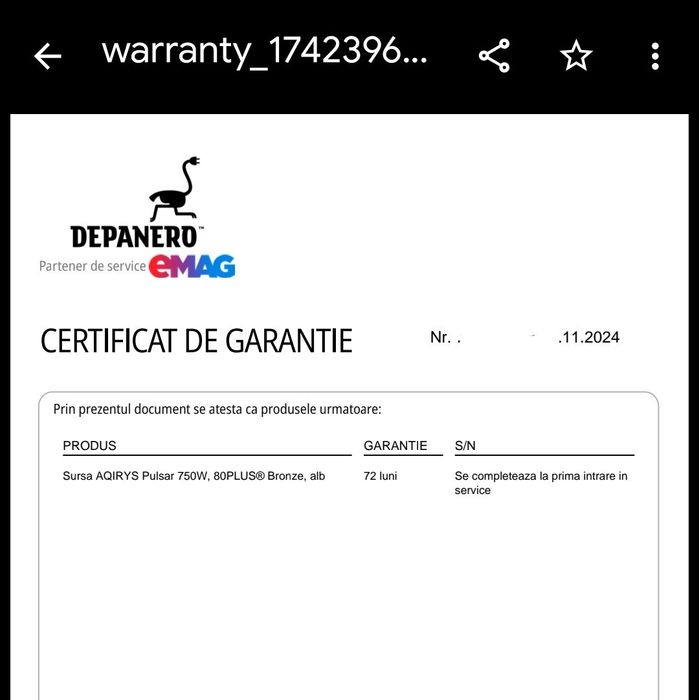 Sursa AQIRYS Pulsar 750W, 80PLUS® Bronze, alb