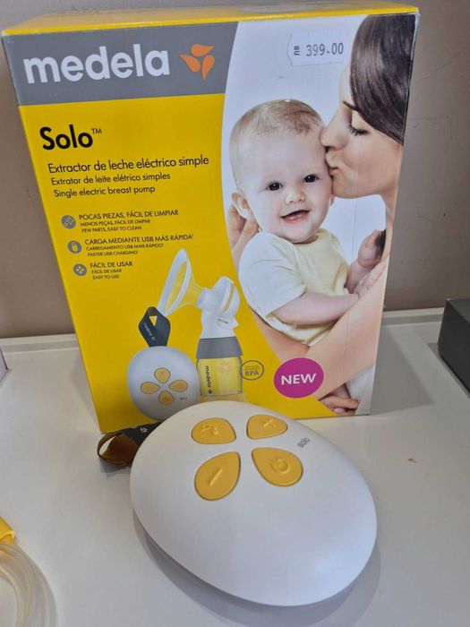 Единична двуфазна електрическа помпа за кърма с шише и фуния Medela Solo