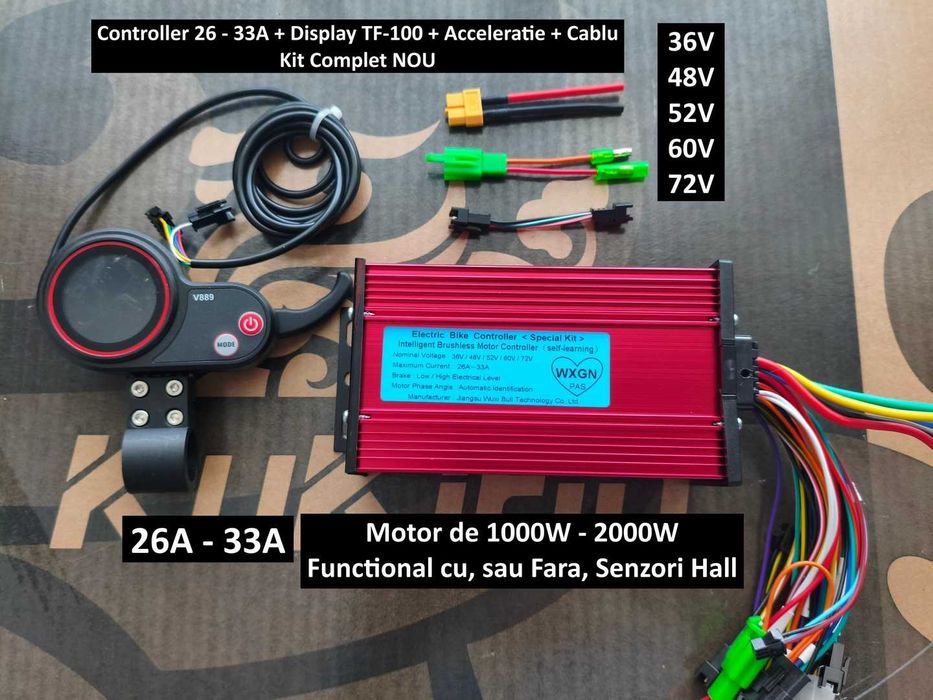 Controller 20A 26A 30A + Display Ecran 36v 48v 52v 60v + acceleratie