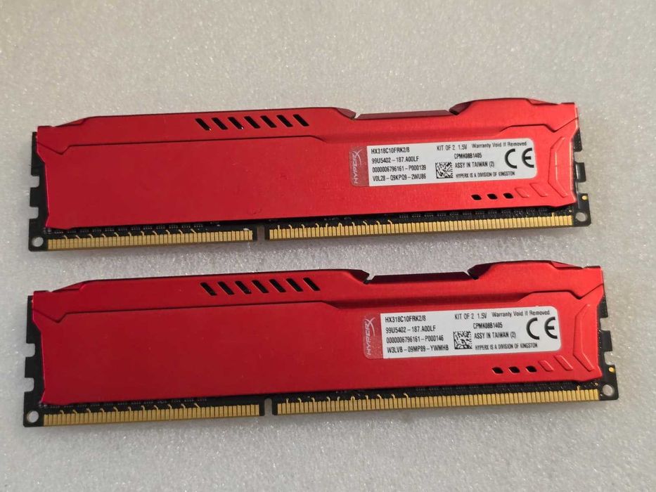 Kit Memorie RAM Desktop Kingston HyperX Fury Red 8GB (2x4GB) DDR3 1866MHz CL10 1.5V (HX318C10FRK2/8)