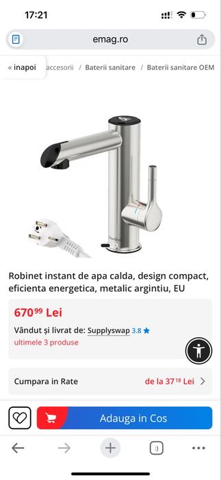 Robinet instant de apa calda.