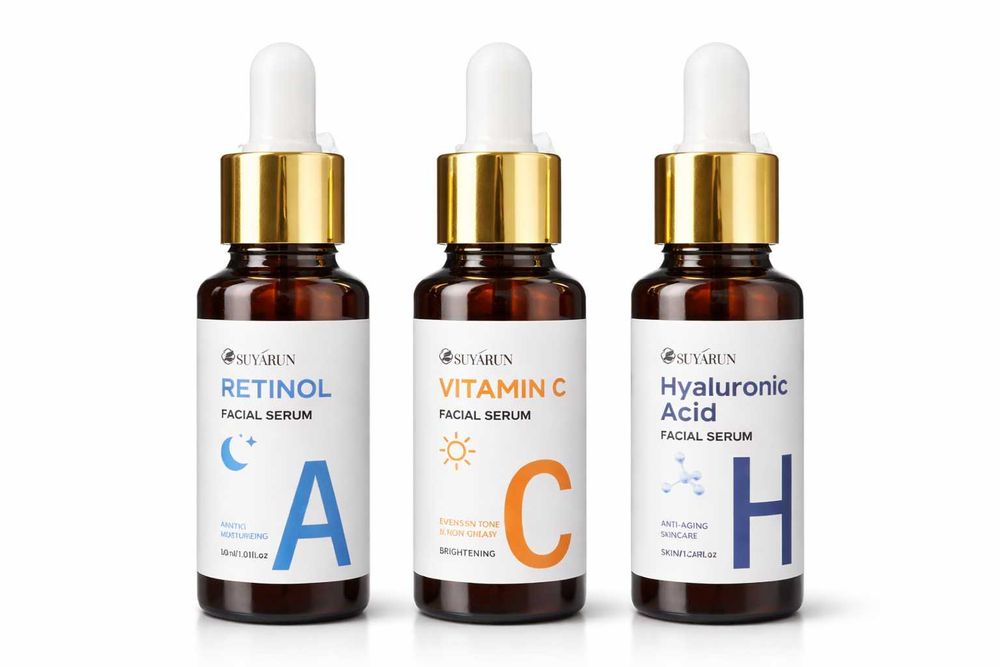 Комплект серуми за лице – Retinol + Vitamin C + Hyaluronic Acid (нови)