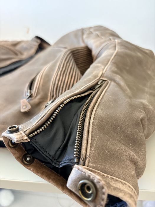 Geacă moto Segura Body Fit – Piele naturală maro