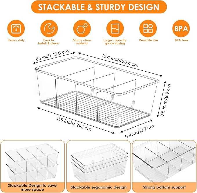 Органайзери за килер или хладилник, 5бр. 4 отделения