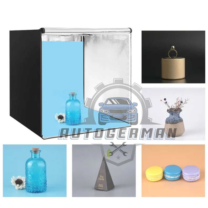 Фото кутия 40см в комплект с осветление 5 фона захранване и чанта