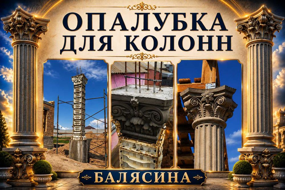 Опалубка Римские колона до 4 м / Балясина + 2 тумбы в подарок от 4990т