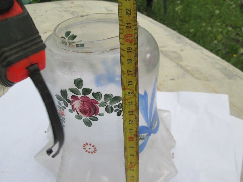 Abajur  lustra din anii 30 pictat cu motive florale