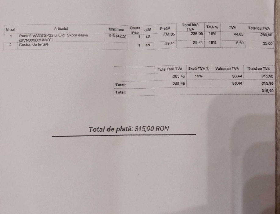 TENIȘI VANS nr 42,5 ( 27,5 CM )