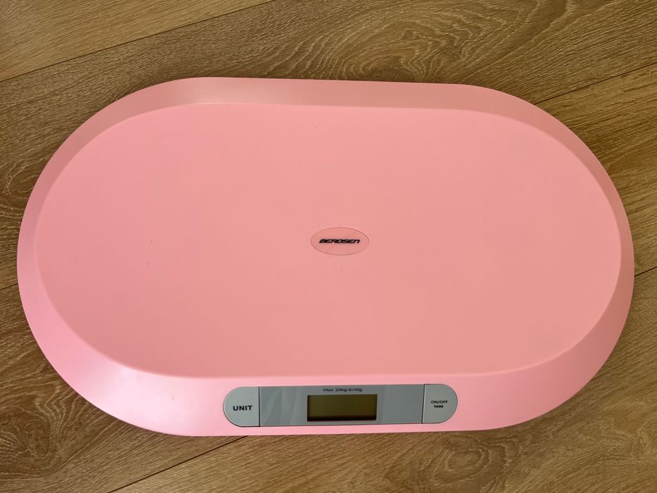 Cantar electronic pentru bebelusi Berdsen Roz, ecran LCD, capacitate maxima 20kg