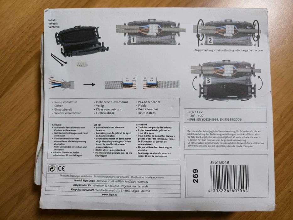 Conector cablu gel, 165 x 36 x 62 mm, 3 buc. | negociabil