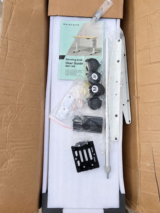 Birou electric reglabil pe înălțime MAIDESITE SN1-100, alb, Standing Desk, nou