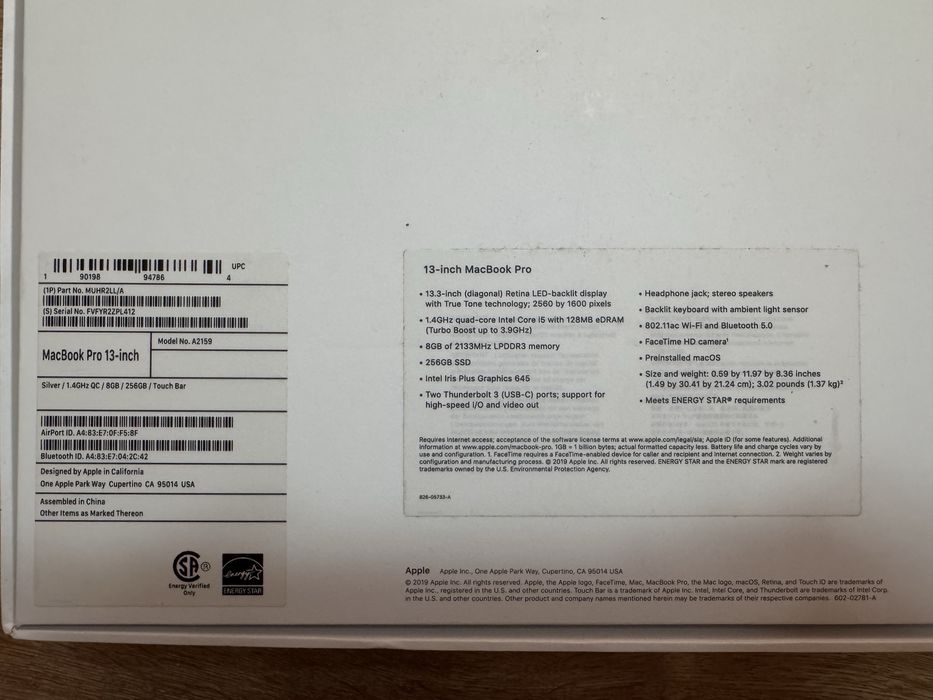 MacBook Pro 13,3" 2019 года