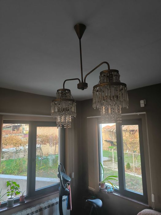 2 броя Чешки кристален полилей