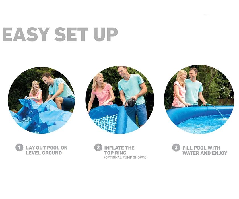Надуваем басейн с филтърна помпа INTEX Easy Set, 244 х 61см