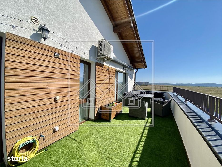 Penthouse mobilat si utilat modern cu terasa de 40 mp