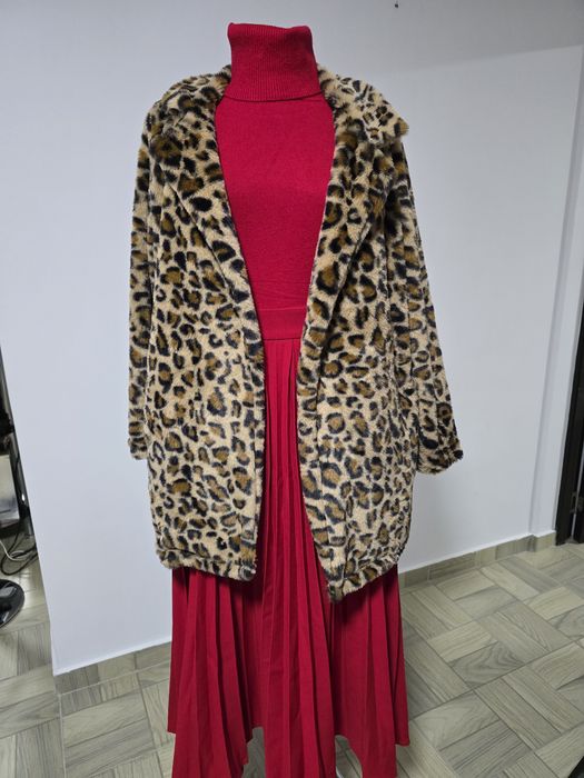 Haina animal print din blana ecologica, model superb
