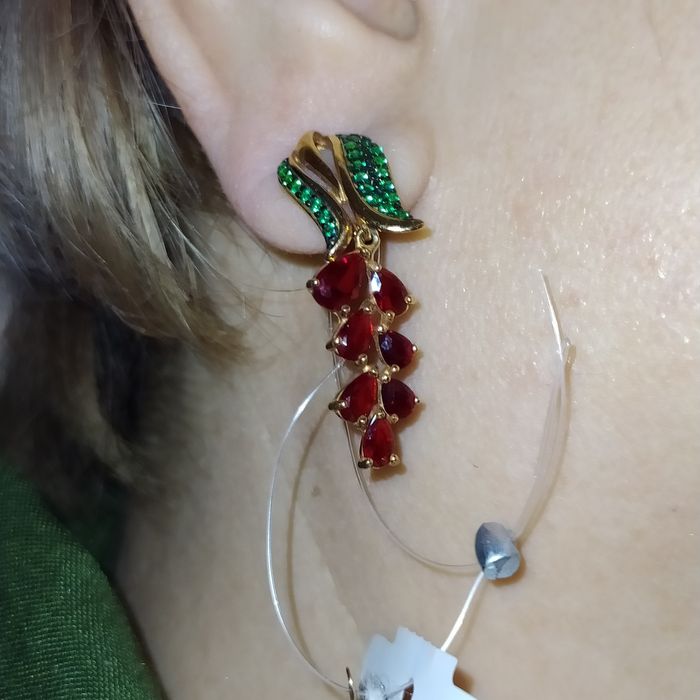 Серьги серебро 925 позолотой заводской