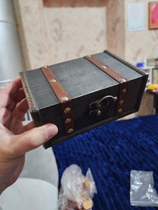 Винтажная деревянная шкатулка с замком, антикварная шкатулка для украш
