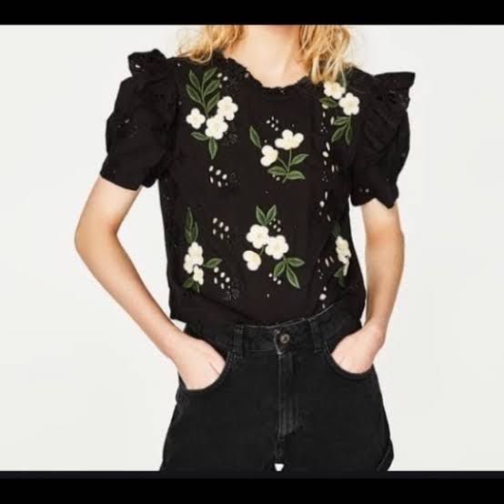 ZARA топ с бродерия р-р С