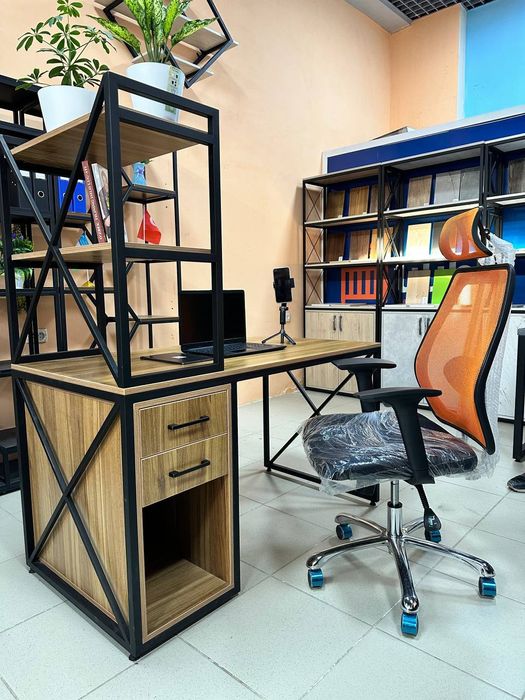Офисный Стол| полки|писменный|комютерный|лофт|stol jovon|kompyuter s