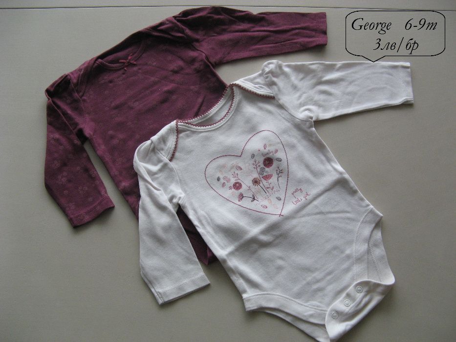 Детски дрехи р-р 6-9м - анцунг, рокля, ромпър, блуза, боди