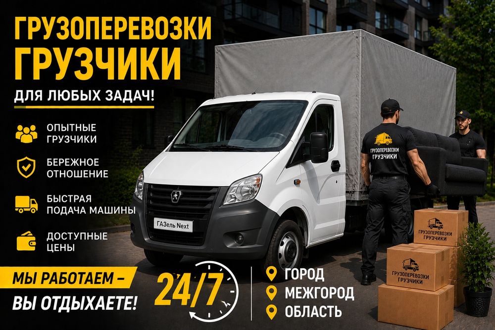 Предоставляем услуги грузоперевозок, грузчиков.