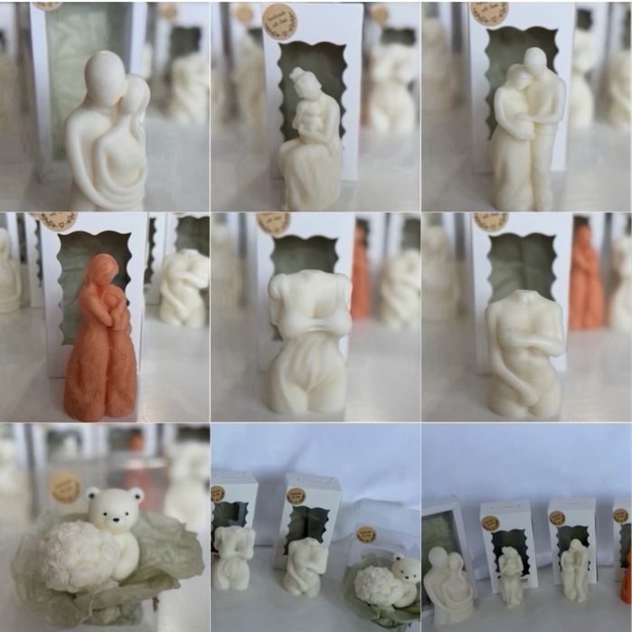 Creatii handmade din ceara naturala | Figurine, aranjamente florale, odorizante, lumanare gender reveal