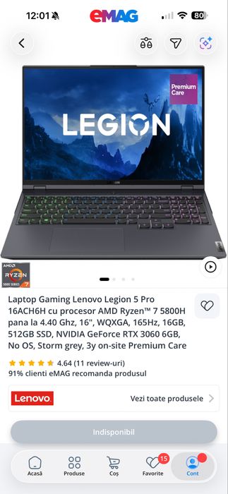 Lenovo Legion 5 Pro ryzen 7 rtx 3060