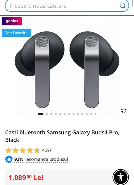 Samsung Galaxy Buds4 Pro, Black, sigilate, transport inclus