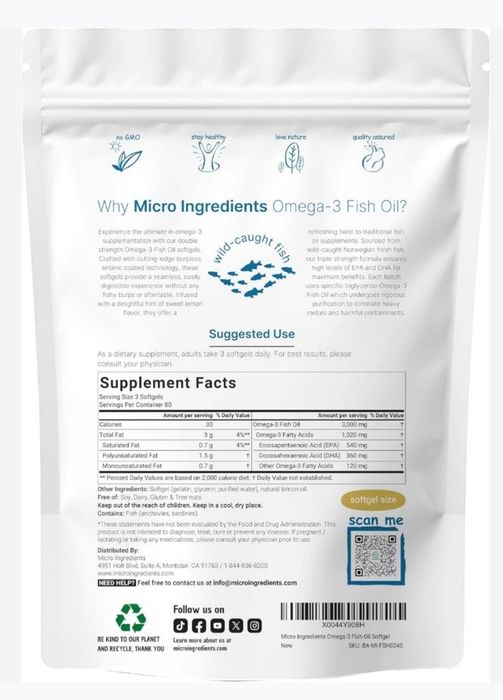 Omega-3 fish oil, 3000 mg, омега-3,DHA EPA,sports research,240 softgel