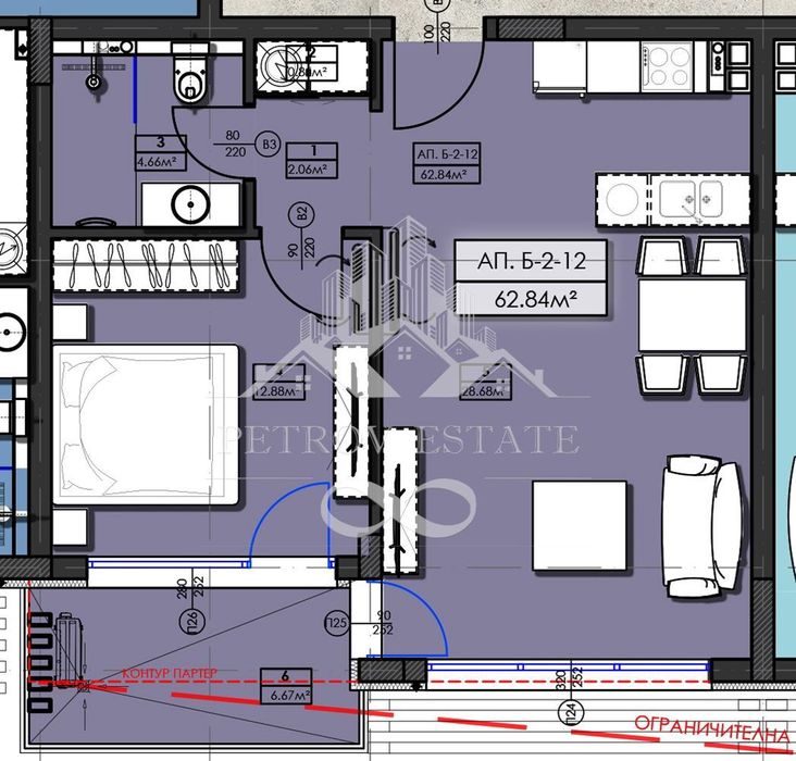 2-стаен в Пазарджик, област-гр.Велинград площ 72 цена 72000