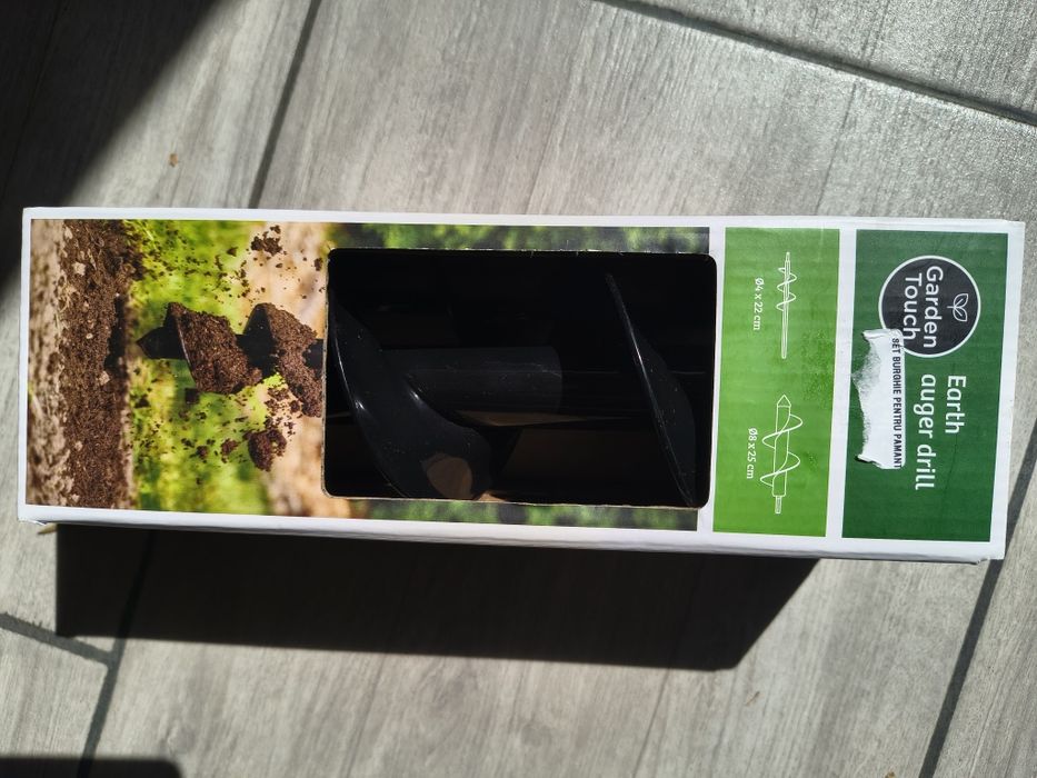 Set 2 burghie spirale pentru pământ (șnec grădină) pentru bormașină –noi