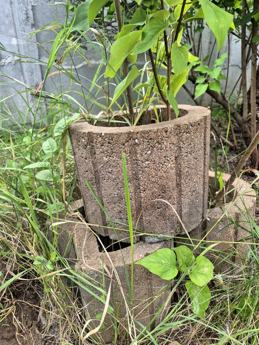 Jardiniera din beton Semmelrock, exterior, rotunda, rosu, 30 x 20 cm