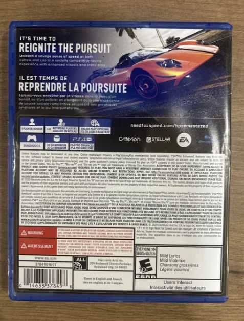 Need For Speed Hot Persuit Ps4