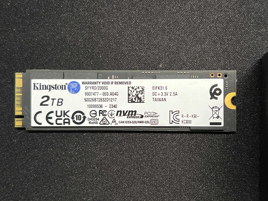 SSD Kingston Fury Renegade NVMe M.2 PCIe 4.0 - ultra rapid (gaming/pro)