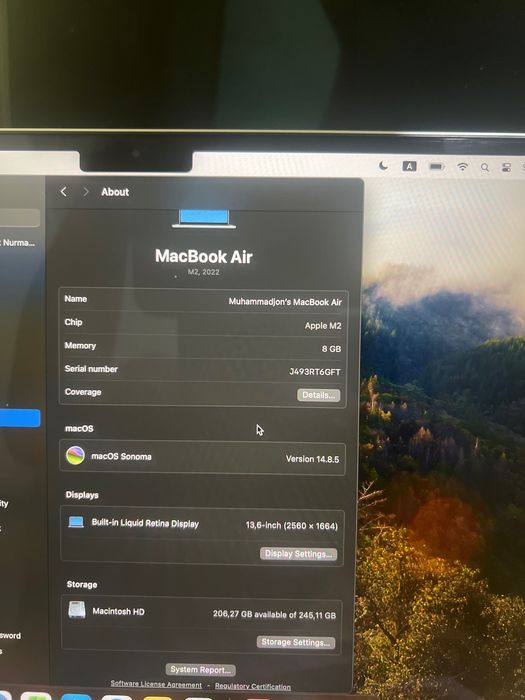 MacBook M2 (8/256GB)