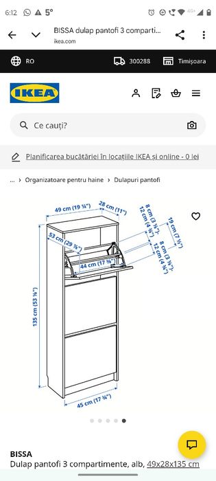 Mobilă Ikea albă foarte bună