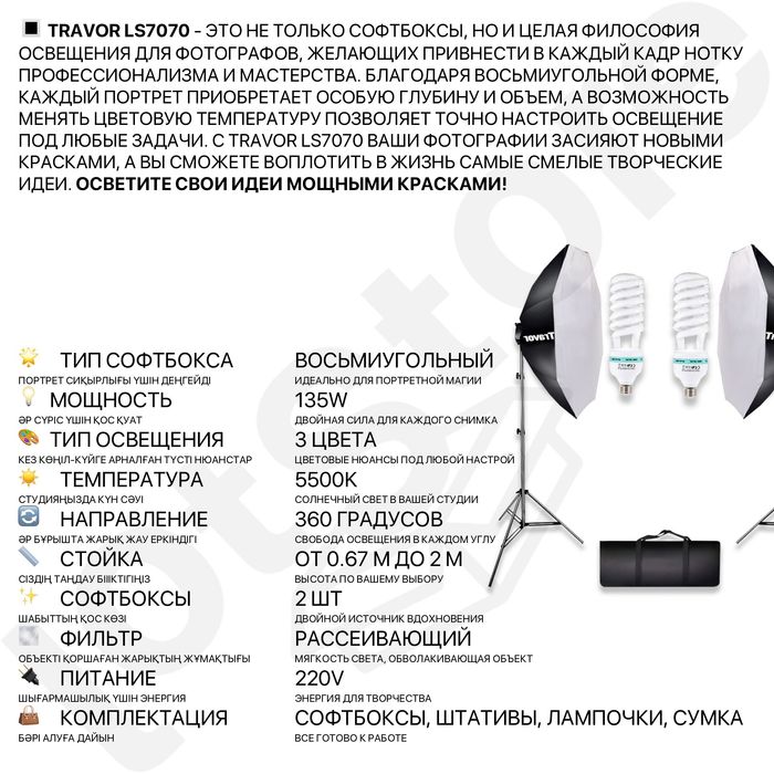 Профессиональный комплект для фото студии студийный софтбокс хромакей