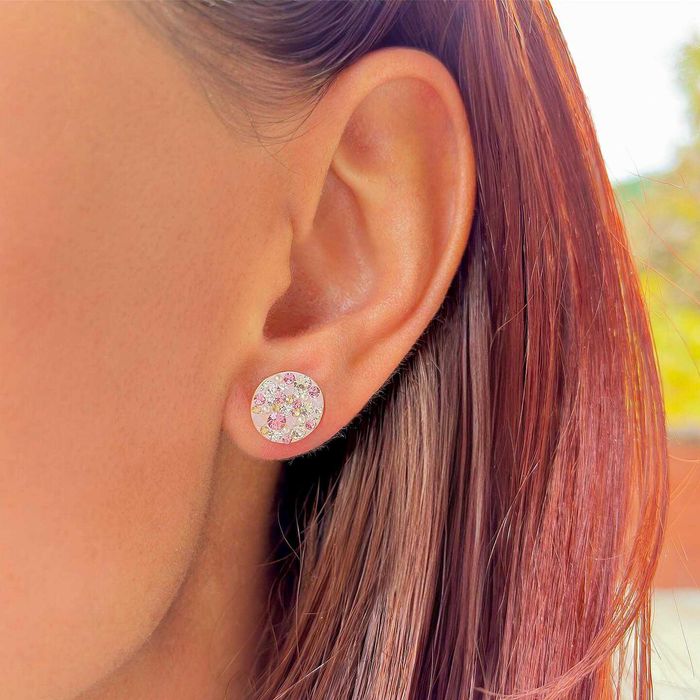 Дамски Сребърни Обеци с Позлата с Кристали и Перли Сваровски/Swarovski