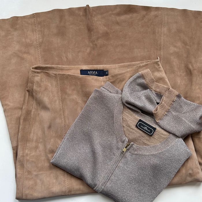 ARMA страхотна бутикова кожена дамска пола