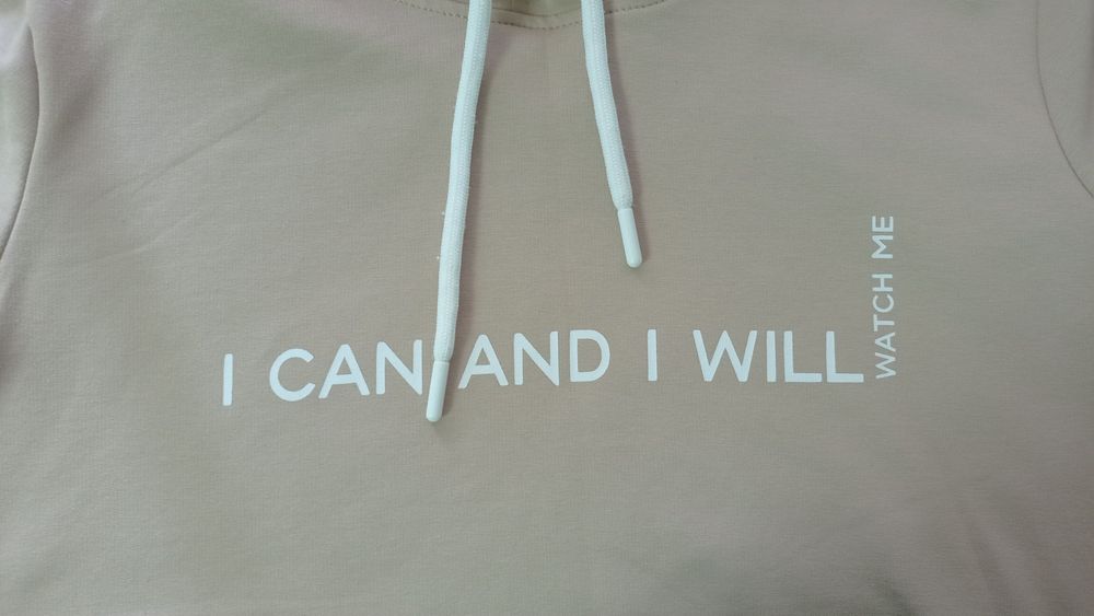 Beige Short Sleeve Hoodie