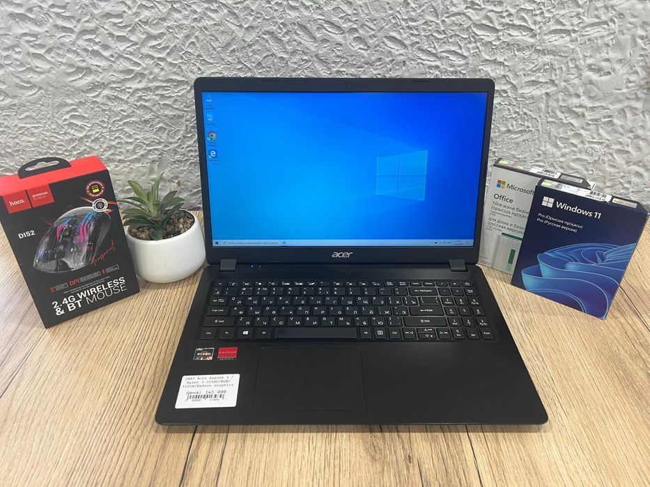 Ноутбук для работы Acer Aspire 3 /Ryzen 3-3250U/8GB/512GB/Radeon RX540