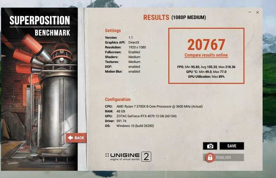 Видеокарта Zotac RTX 4070 12Gb