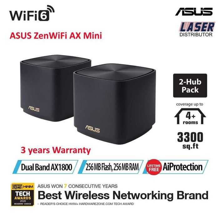 ASUS ZenWiFi XD4 Plus AX1800 WiFi 6 Mesh Router (3 Pakket wit), Dekking tot 445m2, Abonnementvrije netwerkbeveiliging, Instant Guard, VPN, Gemakkelijke installatie via de ASUS Router App