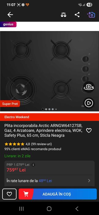 Plita electrica artic