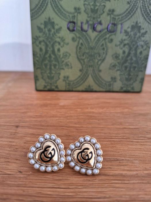 Gucci сребърни обеци с перли