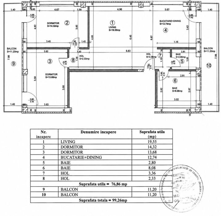 0% Comision | 3 camere | 77 mp | Parcare inclusă | Andrei Mureșanu Sud