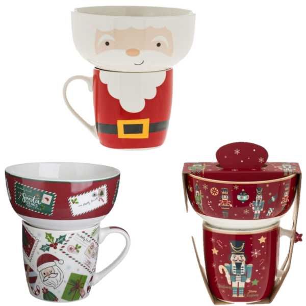 Комплект коледна чаша и купа Mercado Trade, Различни модели