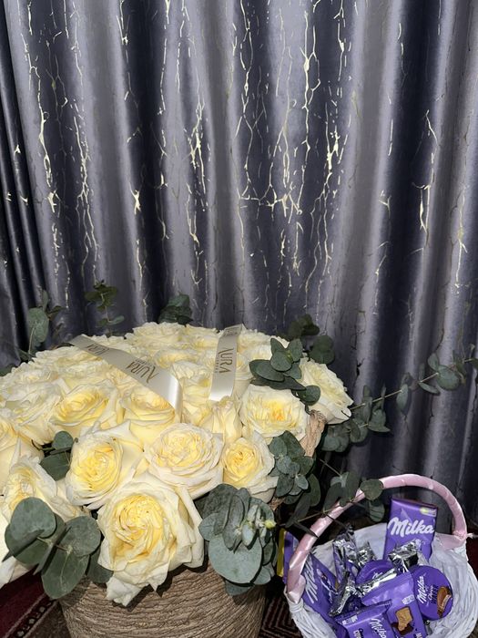 Цветы с корзиной