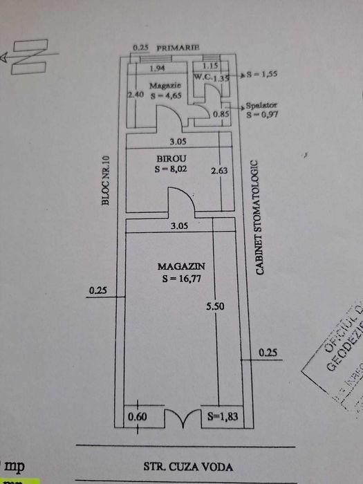 Spatiu comercial de inchiriat, str. Cuza-Voda 10.
